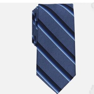 NWT Perry Ellis Navy and Light Blue Striped Tie